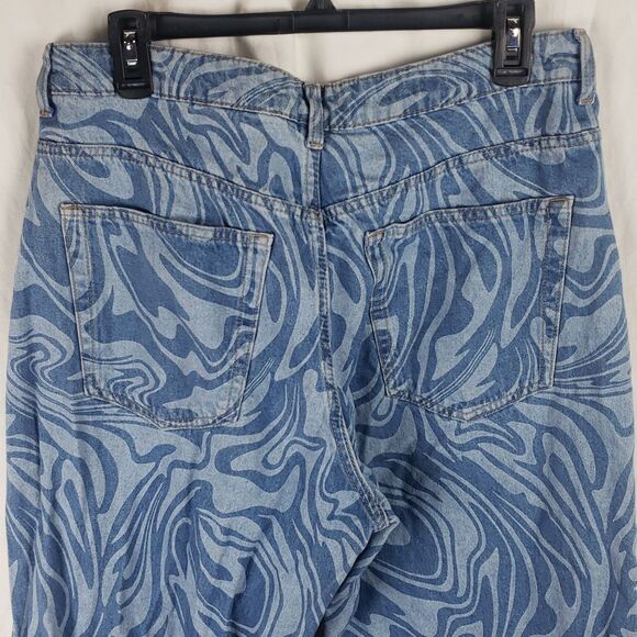 H&m Divided Women's 10 Swirl Blue Jeans - Picture 10 of 15